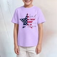 thumbnail image 2 of TOWED22 Boys Casual Tops Short Sleeve Crew Neck Cotton T-Shirts Striped Color Block Print Summer Tee Shirts(Purple,9-10 Y), 2 of 4