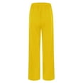 thumbnail image 7 of Hpapadks Casual Pants for Women Solid Versatile Leisure High Waisted Drawstring Wide Leg Sweatpants Slacks for Women Yellow L, 7 of 7