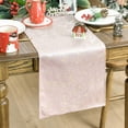 thumbnail image 2 of Mode Pink Dutch Fleece Table Runner, Glitter Metallic Foil Holiday Kitchen Dining Table Decoration for Home Party Decor 13x72 Inch, 2 of 8