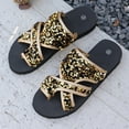 thumbnail image 5 of THDHVS Womens Wedge Sandals,Wedge Sandals for Women,Women Basic Plain Slippers Slip Sandals Slides Casual Peep Toe Beach Gold 8.5, 5 of 7
