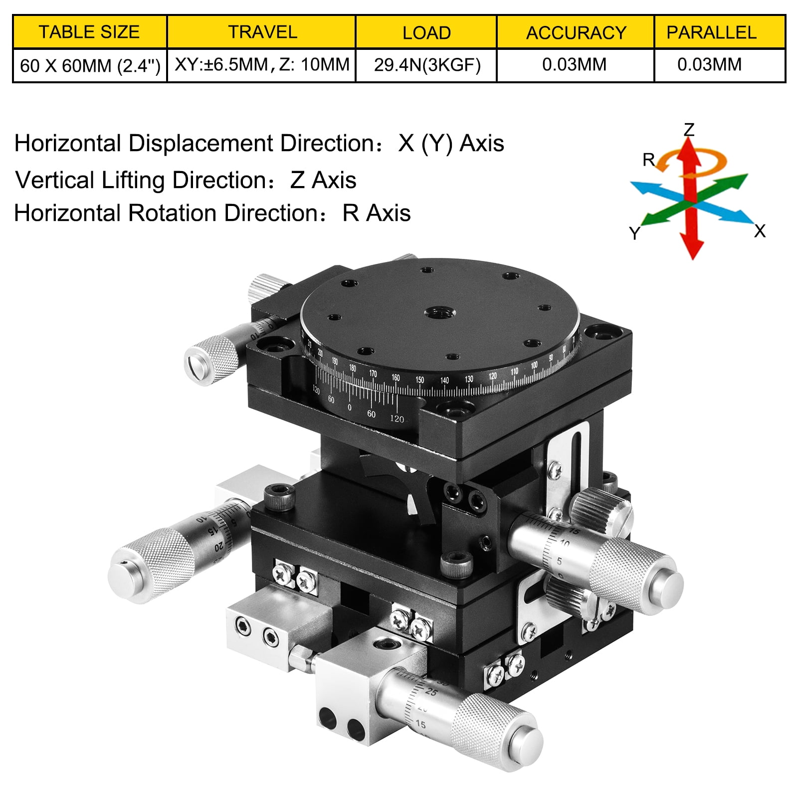 XYZ 3 Axis Linear Stage,Trimming Platform,6060mm Bearing Tuning Sliding Table,for Machine Tools,Automation Optical Equipment