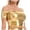 Gold, variant on Solid Off The Shoulder Top for Women, Shiny Faux Leather Look Short Sleeve V-Neck Crop Blouse, Party Club Going Out Tops for Women Fashion Tops, Sizes S-XL