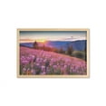 thumbnail image 1 of Countryside Wall Art with Frame, Idyllic Spring Meadow on the Mountains with Flowers Rural Sunrise Landscape, Printed Fabric Poster for Bathroom Living Room, 35" x 23", Pink Blue, by Ambesonne, 1 of 2