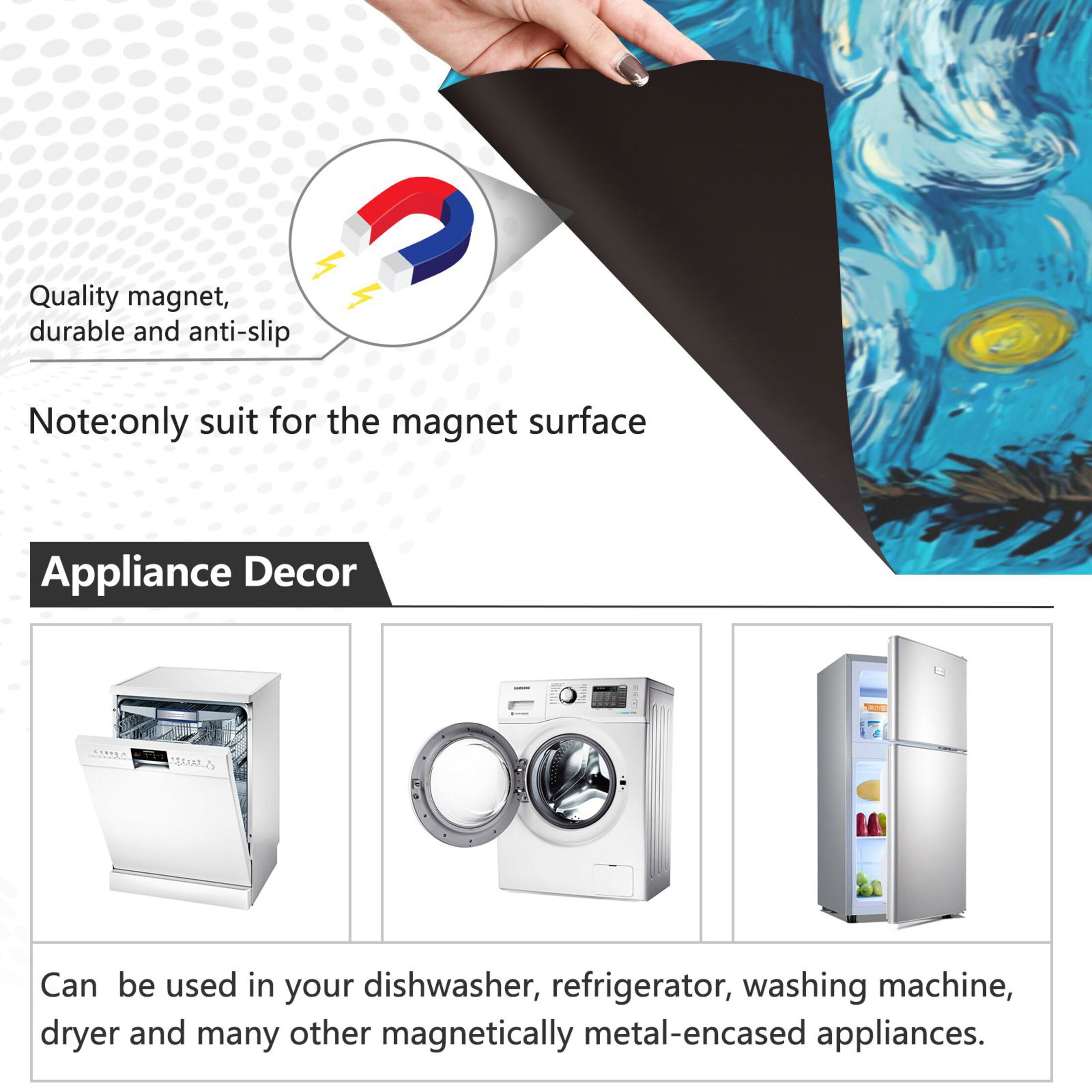 Dishwasher Magnetic Refrigerator Magnet Cover Sticker Home Decorative 23"x26" Wild Camping