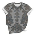 thumbnail image 4 of Aobny Sexy Tops for Women Going Out Plus Size Gray T-Shirt Western Crew Neck Short Sleeve T-Shirt, 4 of 6