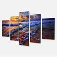 thumbnail image 2 of Sunset over Blue Tinged Waves - Seashore Photo Canvas Art Print, 2 of 3