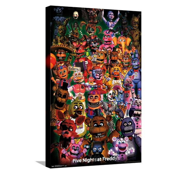 Five Nights at Freddy's - Ultimate Group Canvas Wall Poster, 14.725" x 22.375"