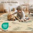 thumbnail image 4 of ODIKA 5'x7' Beige Pastel Chinoiserie Elegance Washable Area Rug 18th Century Rococo Floral Landscape Design for Guest Room, Lounge, Apartment, Non-Slip Low Profile, Stain Resistant, 4 of 7