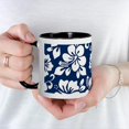 thumbnail image 5 of CafePress - Navy Blue Hawaiian Hibiscus Mugs - 11 oz Ceramic Mug - Novelty Coffee Tea Cup, 5 of 6