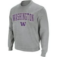 thumbnail image 2 of Men's Colosseum Heather Gray Washington Huskies Arch & Logo Crew Neck Sweatshirt, 2 of 5
