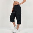 thumbnail image 7 of Resicozy Womens Capris with Pockets Loose Fit Casual Capri Pants Dressy Lightweight Ladies Baggy Cargo Pants for Hiking Black M, 7 of 7