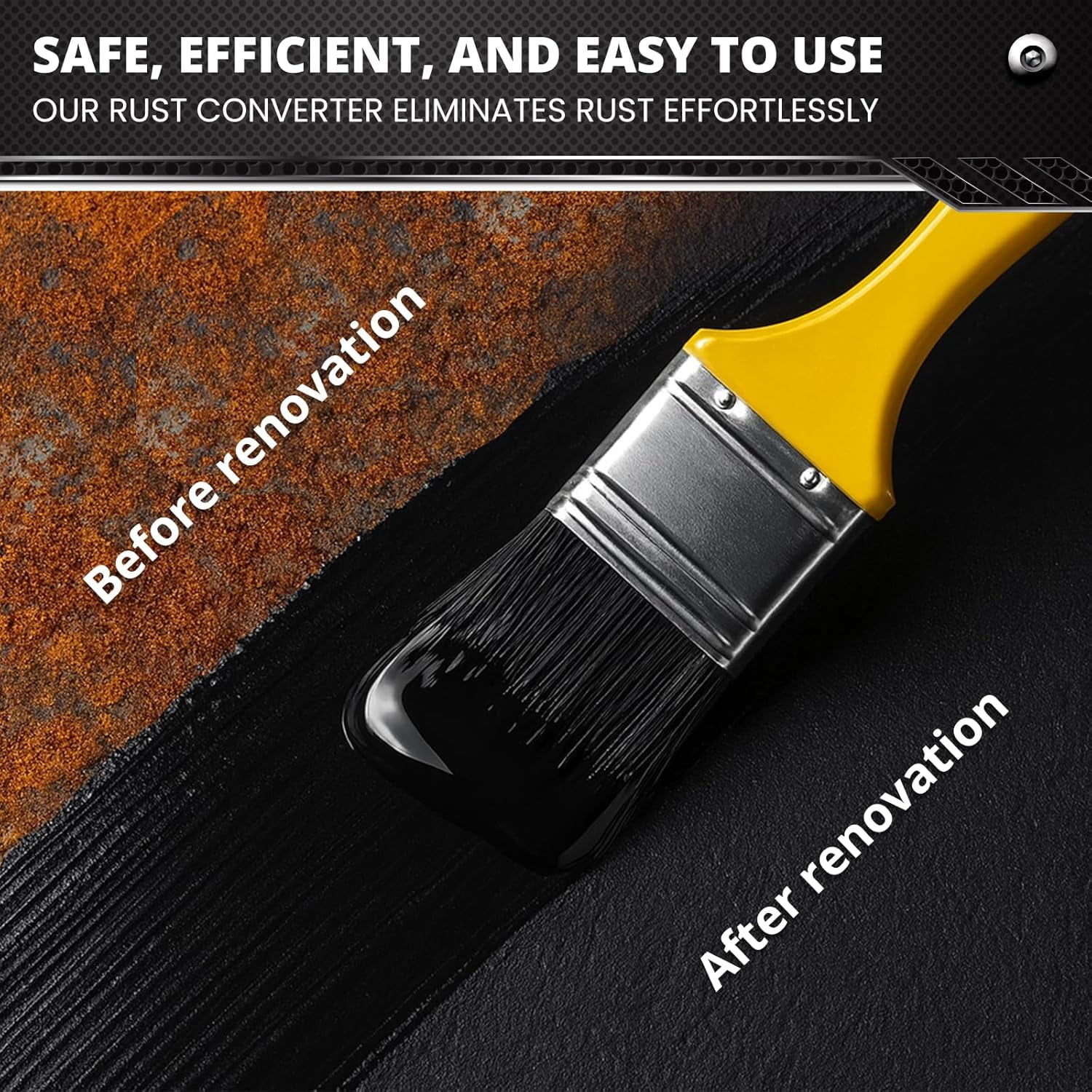 DWIL Rust Converter for Metal, 2 in 1 Rust Converter Paint and Primer, Converts Rust to Long-Lasting Protective Coating, Anti Rust and Rust Prevention Paint, No Sanding or Primer Needed, Black, 32 oz