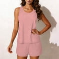 thumbnail image 4 of pstuiky Swimsuits for Women Solid Color Crew Neck Adaptable Two Piece Bathing Suits Women's Swimwear Workout Two-Piece Sets Chest Support with Boy Shorts Swimming Suits, 4 of 7