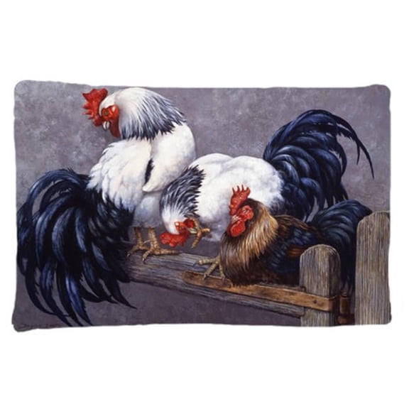 Roosters Roosting Fabric Standard Pillowcase