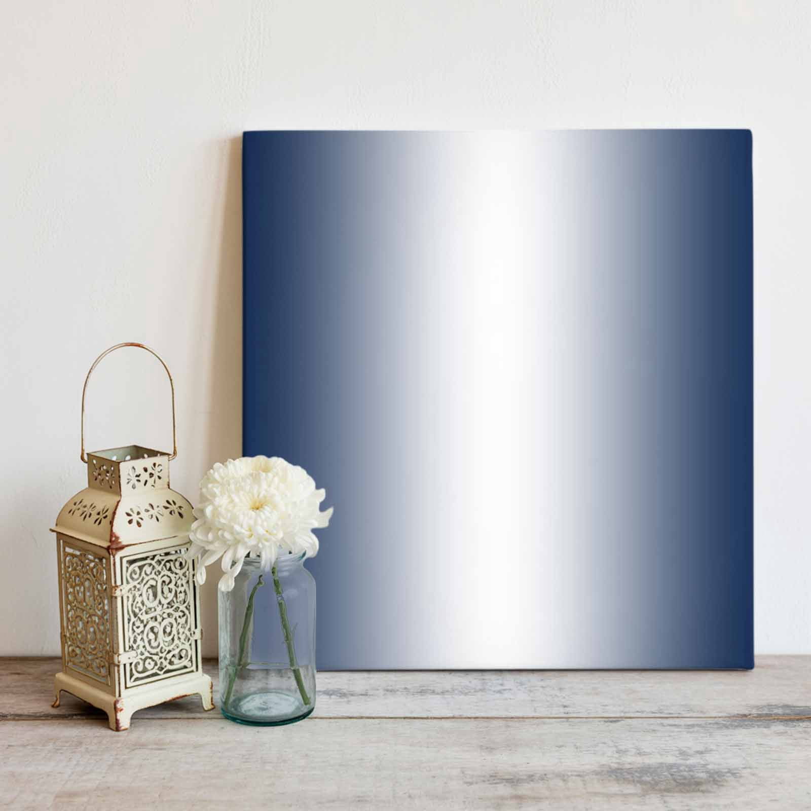 Navy Blue Canvas Wall Art, and White Gradient Framed Wall Decor Modern Artwork Prints Painting for Living Room, Bedroom, Kitchen & Cafe Decor 28x28 Inch