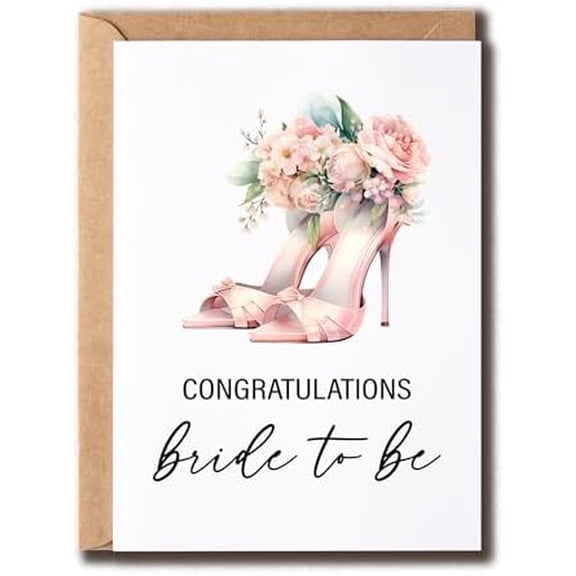 Congratulations Bride To Be Card - Bridal Shower Card - Wedding Shoes Card - Happy Wedding Card - Beautiful Bride Card - Greeting Card For Her$$Office