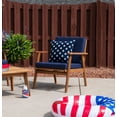 thumbnail image 5 of Linon Lathan 4-Piece Acacia Outdoor Conversation Set with Coffee Table, Loveseat & Chairs, Walnut/Dark Blue, 5 of 21