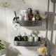 thumbnail image 4 of Juego de 2 estantes de ducha con ganchos sin perforaciones desmontables organizadores de baño gran capacidad impermeables resistentes al óxido gris, 4 of 8