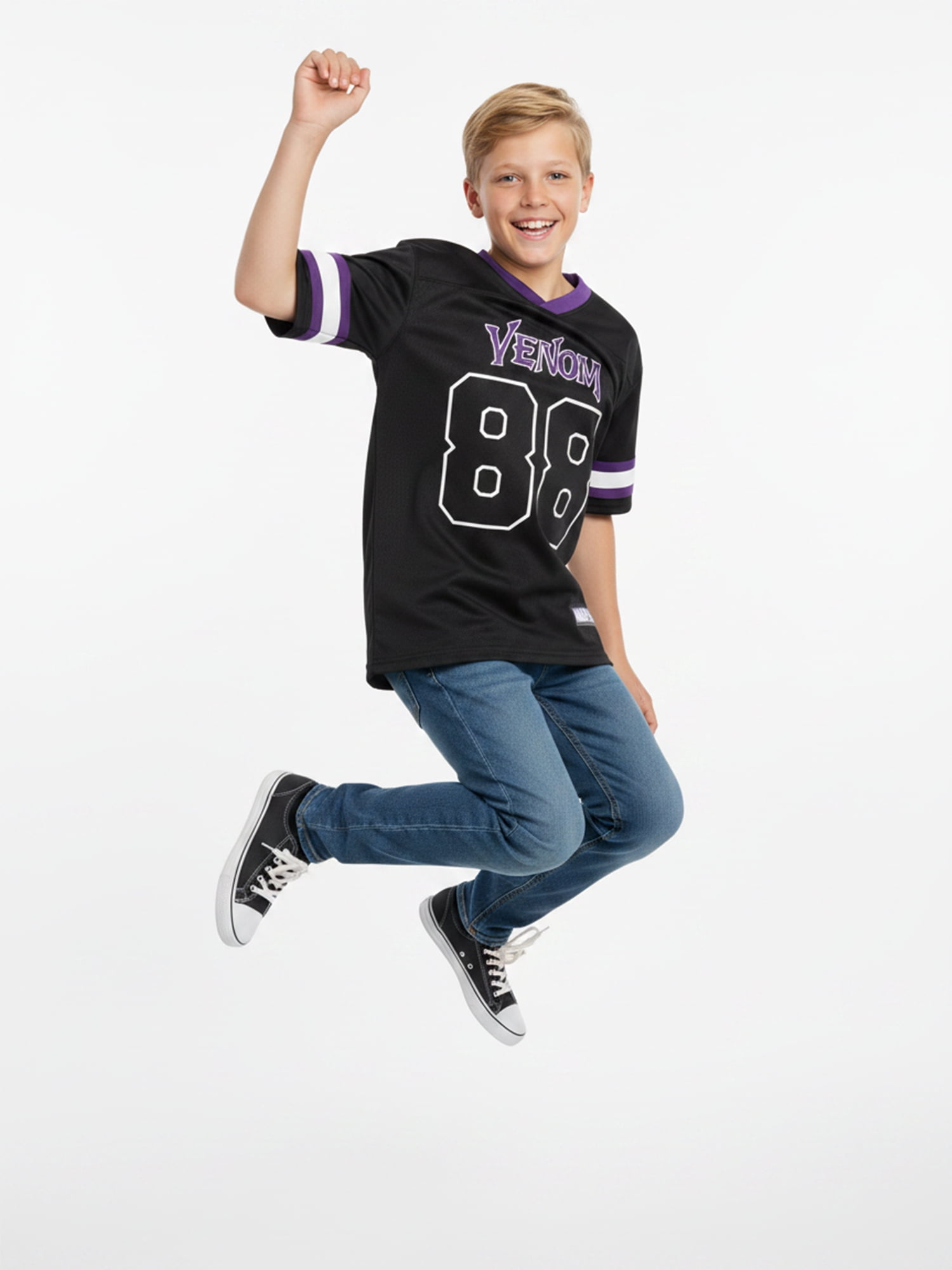 Marvel Venom Boys’ Short Sleeve Athletic Jersey, Sizes 4–18