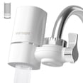 thumbnail image 1 of Vortopt Faucet Water Filter for Sink - 400g Water Purifier, Mount Tap Water Filtration System for Kitchen, Bathroom, Reduces Lead, chlorine, Bad Taste, T1 Fits Standard Faucets, 1 Filter, 1 of 9