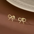 thumbnail image 3 of Sterling Silver Bow Stud Earrings for Women Teens Small Bow Stud Earrings Ribbon Earrings, 3 of 12