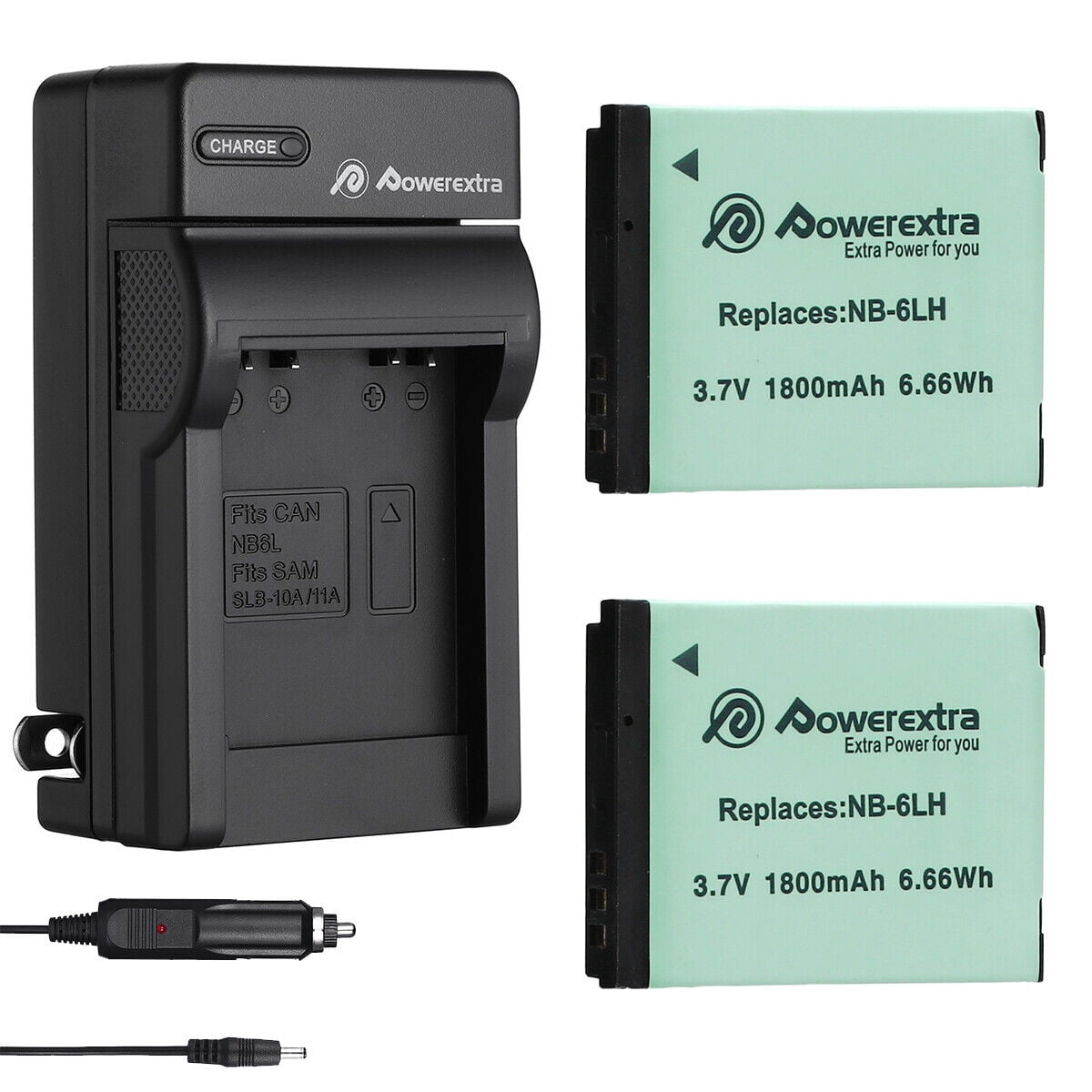 2 Pack NB6LH NB6L Battery + Wall Charger for Canon Powershot SX500