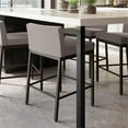 thumbnail image 3 of Amisco Fairfield Plus 26" Faux Leather Counter Stool in Taupe Gray/Dark Brown, 3 of 6