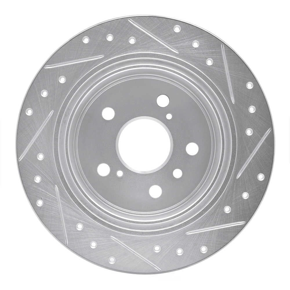 Dynamic Friction Company 631-76065L DFC Brake Rotor - Drilled And Slotted - Silver
