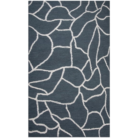 Rizzy Rugs Bixby Area Rug BX06BL Modern Gray, 5' x 7' 6", Blue