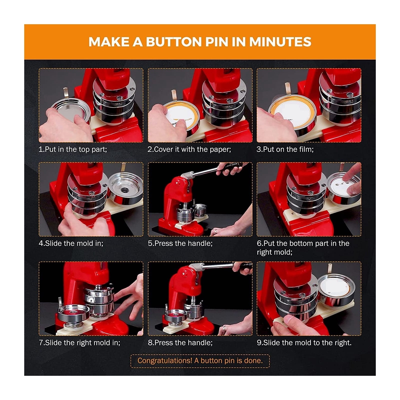 500Pcs Blank Badge Pin Button Maker Parts Material Supplies 32MM DIY Button Maker Making Punch Press Machine Material Part