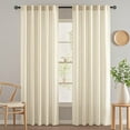 thumbnail image 3 of Linen Curtains 95 Inches Long 52" Wide for Nursery Semi Sheer Natural Linen Window Drapes Ensure privacy Farmhouse Curtains Extra Wide Curtain Panels(Single Panel), 3 of 8