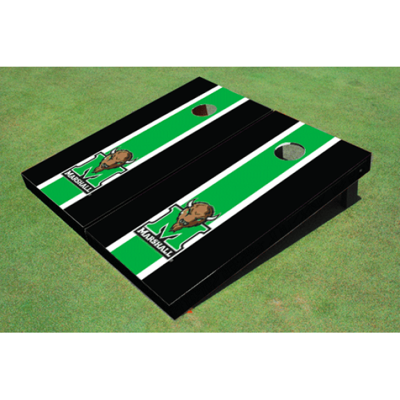 Marshall University Green and Black  Matching Long Stripe Cornhole Boards