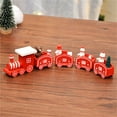 thumbnail image 2 of Red Red Wooden Christmas Little Train Toy For Kids Holiday Decoration Pull Along Train Set, 2 of 5