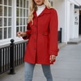 thumbnail image 4 of Women's Wool Blend Trench Coat Mid Length Double Button Front Elegant Slim Fit Overcoat For Fall Winter Casual Wear, 4 of 7