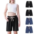 thumbnail image 4 of 4PCS Sports Shorts for Kids Boys Girls Solid Color Linen Shorts for Toddler Kids Comfort Summer, 4 of 8
