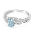 thumbnail image 3 of 10k White Gold Oval Aquamarine And Diamond Ring, 3 of 6
