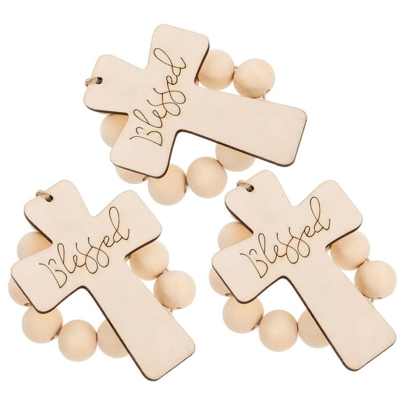 ADDHAT Napkin Rings Wood Cotton Rope For Home Decor 3Pcs 7.86X3.93X2.75In