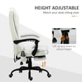 thumbnail image 6 of Ergonomic Massage Office Chair with Adjustable Lumbar Support and Recline, White, 6 of 15