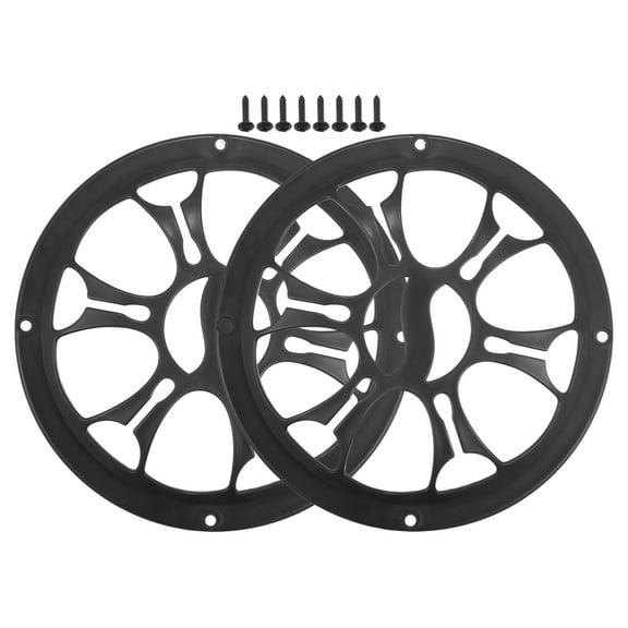 Unique Bargains 2 Pcs 6" Car Speaker Grills Cover Round 6 Inch Audio Subwoofer Protector with Screws ABS Black