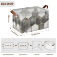 thumbnail image 7 of Yayeee Foldable Storage Basket for Shelves with Handles Waterproof Cloth Bins, Gray Hexagons, 7 of 7