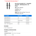 thumbnail image 2 of Rear Strut Assembly Set 2 - Compatible with 2004 - 2008 Mazda RX-8 1.3L Rotary - Autopart Premium, 2 of 2