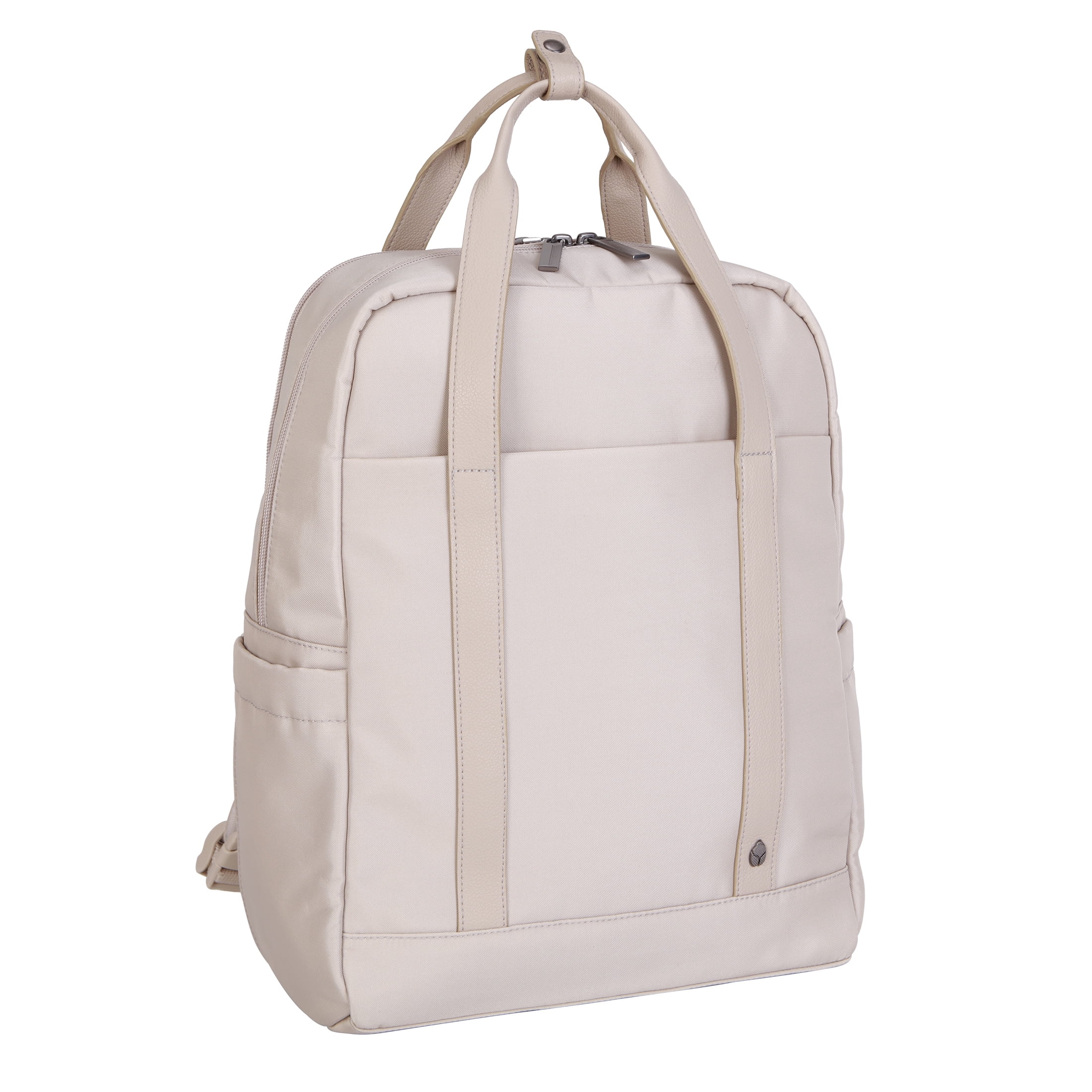 btL 16-inch Nylon Convertible Travel Backpack Tote with 15-inch Laptop Sleeve, Taupe