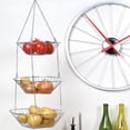 thumbnail image 4 of Xingzhi Hanging Fruit Basket Hangers Stainless Steel Racks Rust-proof Storage Baskets Knotted Demountable Space Saving 3-Layer Rack, 4 of 8