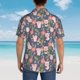 thumbnail image 4 of Balery Pigs 1 Camisas hawaianas de manga corta para hombre, camisas playeras de corte holgado, camisas de vacaciones con botones,3X-Large, 4 of 7