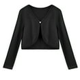 thumbnail image 6 of ATOGUTA Girls Cardigan Size 5T-14 Kids Open Front Casual Jackets Long Sleeve Fashion Top Black, 6 of 6