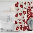 thumbnail image 2 of Valentine Gnomes Shower Curtain Set - 72" x 78" Washable Bathtub Curtain with 12 Hooks, Love Heart Red Rustic Waterproof Fabric Stall Shower Curtains for Bathroom/Bathtub Décor, 2 of 6