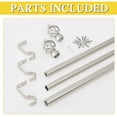thumbnail image 6 of NICETOWN Drapery Curtain Rod 1 inch Diameter Adjustable Length 72 to 144" Length Decorate with Classic Twisted Cage Finial for Sliding Glass Door 66 to 120, Satin Nickel, 6 of 8