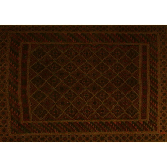 Ahgly Company Machine Washable Indoor Rectangle Southwestern Yellow Country Area Rugs, 5' x 7'