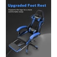 thumbnail image 5 of Bigzzia Gaming Chair with Footrest, Ergonomic Game Chair with Lumbar Support & Headrest, Height Adjustable with 360°Swivel Wheels, Blue, 5 of 10