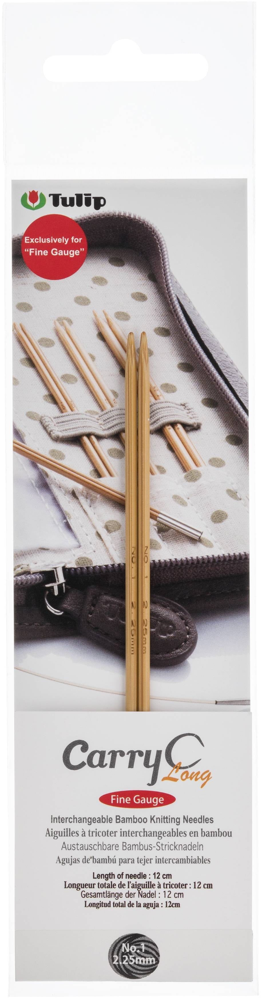 Tulip Carry C Intchg Bamboo Long Fine Gauge Knitting NeedlesSize 1/2